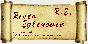 Risto Eglenović vizit kartica